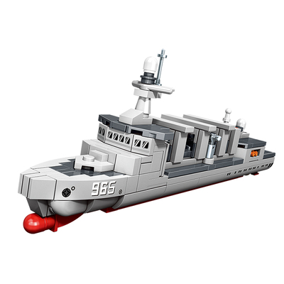 森宝积木航空母舰军事基地男孩