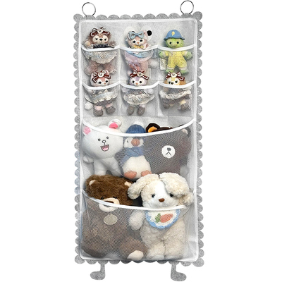娃娃收纳神器挂墙上玩偶网兜挂袋