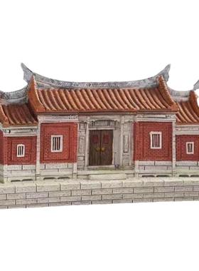 树脂闽南红砖古厝客厅装饰摆件