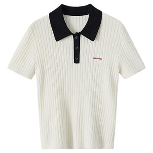 【清仓秒杀】韩系开春上衣小个子气质设计感独特高级polo针织衫女