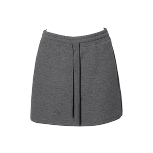DPLAY秋季新款灰色半身裙女流行抽绳短款裙子短裙卫衣套装