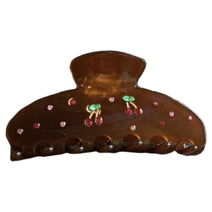 偏爱樱桃 新款精致红钻独特漂亮抓夹大号发量大鲨鱼夹发抓发饰