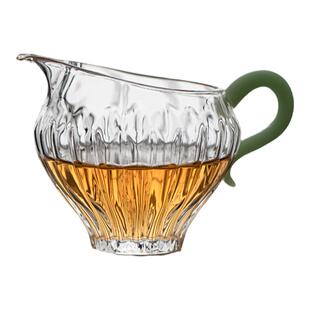 古与茶东篱手工加厚玻璃公道杯耐热带把手匀杯功夫茶具分茶器茶海