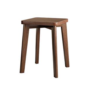 实木凳子家用客厅可叠放方凳结实耐用胡桃色板凳餐厅餐桌中古椅子