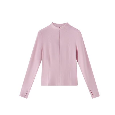 半拉链立领打底衫女发热保暖t恤