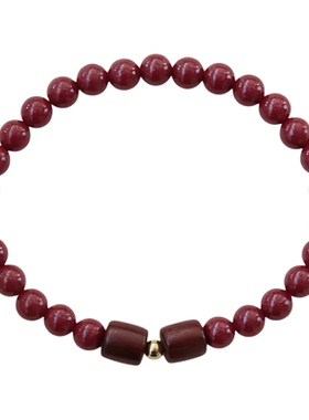 原创天然朱砂小叶紫檀转运手串女