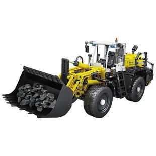 宇星模王旗舰店工程车积木拼装气动机械推土挖掘机遥控玩具模型