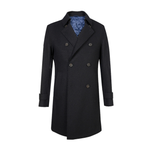 JODOLL乔顿【100%绵羊毛】大衣男士潮流休闲宽松双排扣呢大衣外套