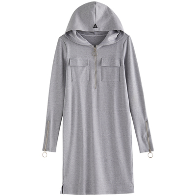 BELLYWEAR休闲连帽长袖卫衣裙