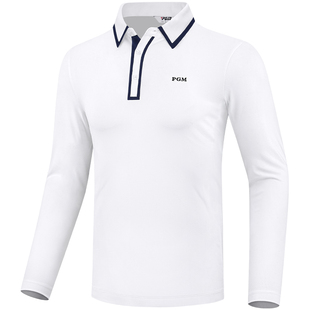 PGM 高尔夫服装男士长袖t恤 冬季翻领POLO衫golf男装简约上衣体恤