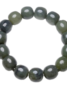 天然新疆和田玉青花油润手串