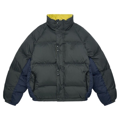 现货！李锦华同款撞色羽绒服2026韩国noco*tent双面穿立领外套女