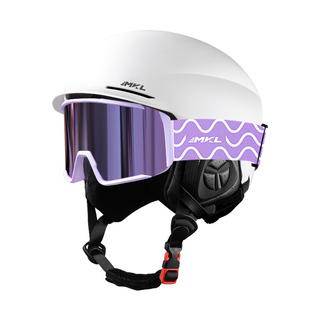 滑雪头盔雪盔雪镜盔镜一体式女男成人儿童单板专业装备套装安全帽