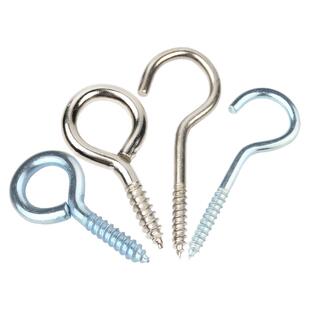 镀锌羊眼圈自攻螺丝钉挂钩铁镍吊环灯钩铁钩子木螺钉开口问号勾6#