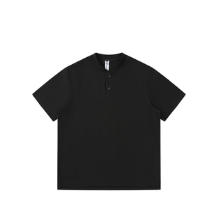 GcBrand Lab Tee SS26 复古主题元素 基础款 亨利领短袖320gT恤男