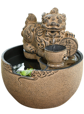 貔貅吐水客厅玄关招财流水摆件