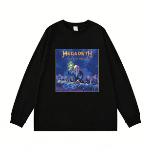 Megadeth乐队欧美激流金属摇滚印花纯棉长袖T恤男女上衣内搭春秋