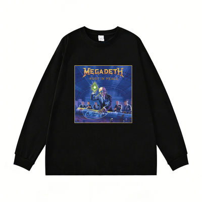 Megadeth乐队欧美激流金属摇滚印花纯棉长袖T恤男女上衣内搭春秋
