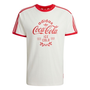 可口可乐联名纯棉运动短袖T恤男adidas Originals阿迪达斯三叶草