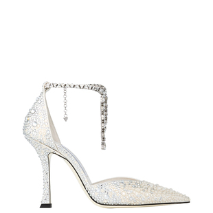 [新年礼物][白鹿同款]JIMMY CHOO/STEVIE 女水晶饰踝链高跟婚鞋JC