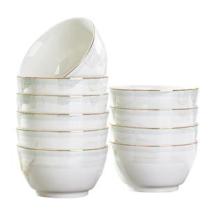 陶瓷碗家用欧式金边轻奢可微波餐具2025新款好看的碗盘碟组合套装