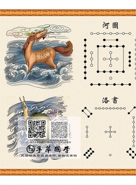 河图洛书龙马神龟八卦玄关装饰画