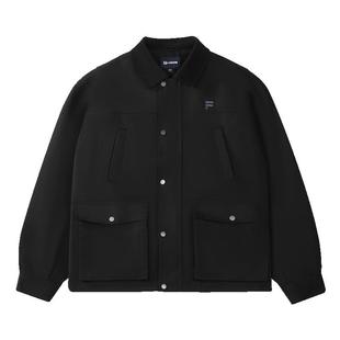 FILA FUSION 斐乐潮牌工装外套男2025秋季新款复古翻领密歇根夹克