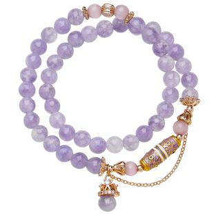 兰诺紫晶石叠戴串珠手链女2026新款轻奢ins小众精致闺蜜手串手饰