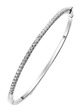 D色莫桑石玫瑰金单排钻手镯