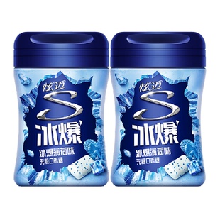 炫迈冰爆薄荷味脆皮无糖口香糖果薄荷持久清新口气网红休闲零食品