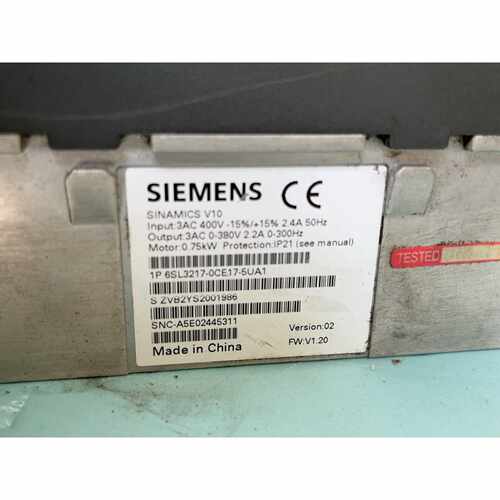 议价拆机西门子V10系列变频器6SL32170CE175UA维修