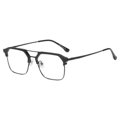 双梁黑框大脸近视眼镜男防辐射抗蓝光疲劳商务方框时尚平光眼睛架