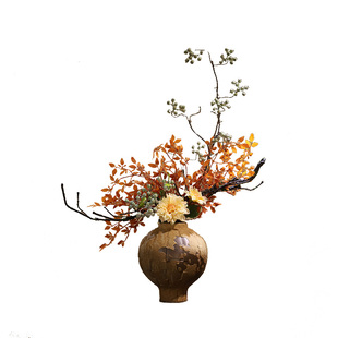 复古侘寂陶瓷花瓶摆件禅意宋代美学民宿新中式酒店餐桌面高级花艺