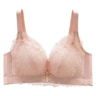 春季肤色蕾丝女士内衣小胸聚拢上托薄款收副乳无钢圈中厚文胸奶罩