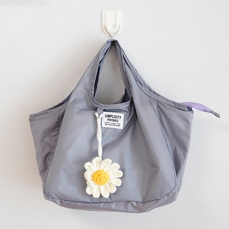 新品日式简约造型饭盒包 尼龙轻便手拎包保温袋 防泼水铝箔便当袋