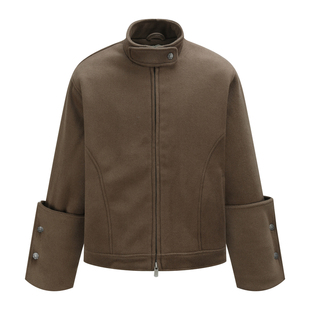AsI'm 执剑官 60羊毛混纺东欧翻折结构袖口棉服bomber
