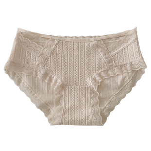 2026新品秋冬【全裤7A抗菌】性感蕾丝边内裤女纯棉低腰三角裤头