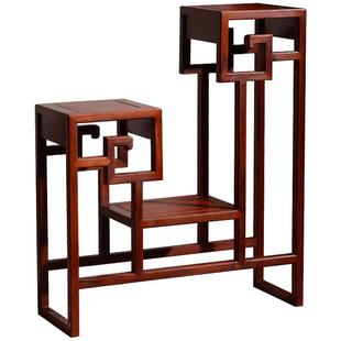 红木花架非洲酸枝木高低柜架非洲黑檀角几架多层实木置物架盆景架