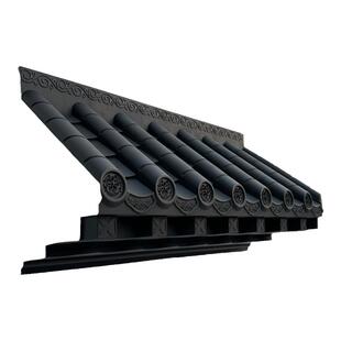 新中式封板瓦一体仿古屋檐瓦围墙门头窗户瓦树脂瓦免架塑料装饰瓦