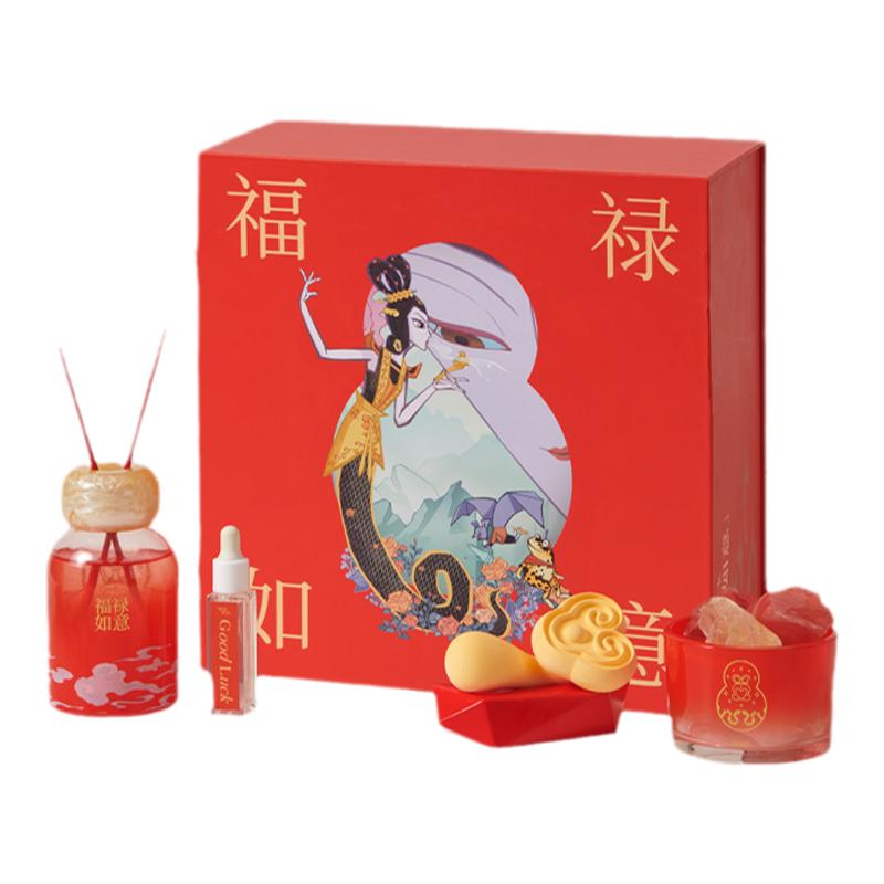 上美影艾玛莫莉葫芦兄弟福禄如意无火香薰套装室内持久家用礼盒