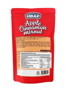 HBAF肉桂味苹果&杂锦果仁190克办公室零食去壳坚果袋装休闲食品版