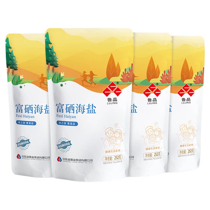 鲁晶未加碘252g富硒海盐无抗结剂
