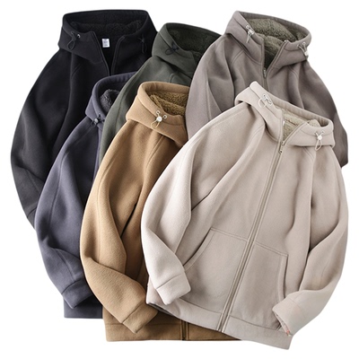冬季加绒加厚美立森连帽夹克外套