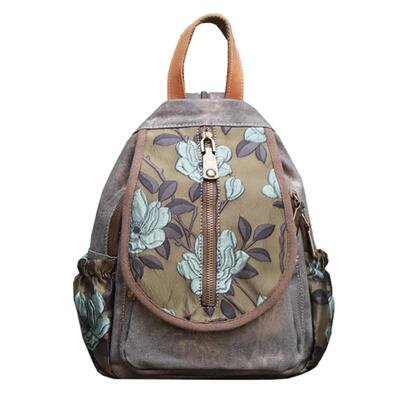 多隔层牛仔布两用小背包