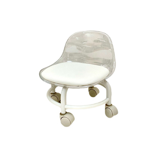 带轮家用滑轮矮凳小凳子静音儿童椅子客厅透明滑动板凳万向轮成人