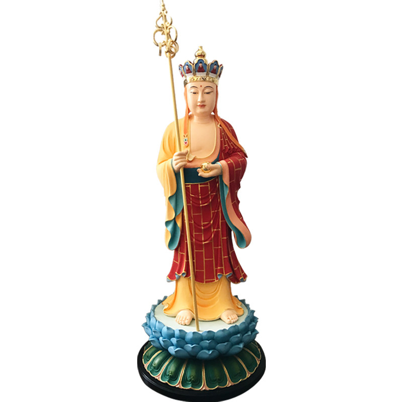 实木雕刻新品地藏王木雕佛像摆件家用大愿地藏佛像定制厂家 圣造