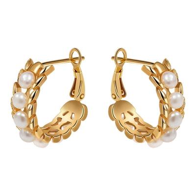 曼古银银珍珠耳环耳饰耳圈