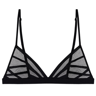 极简无钢圈聚拢条纹文胸