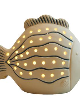 优艺诗陶瓷摆件简约透光夜灯