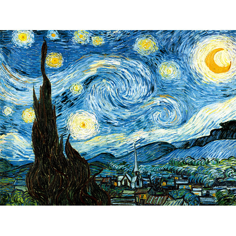 梵高名画沙发背景墙北欧复古挂画